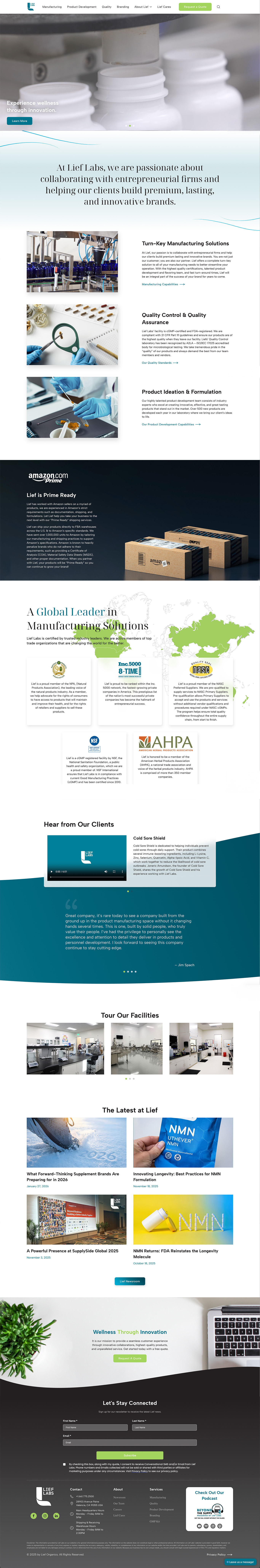 Lief Labs Homepage 2.0 — After Redesign